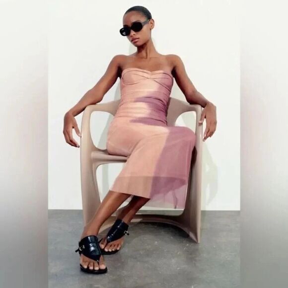 ZARA‎ PRINTED TULLE DRESS - Picture 6 of 16